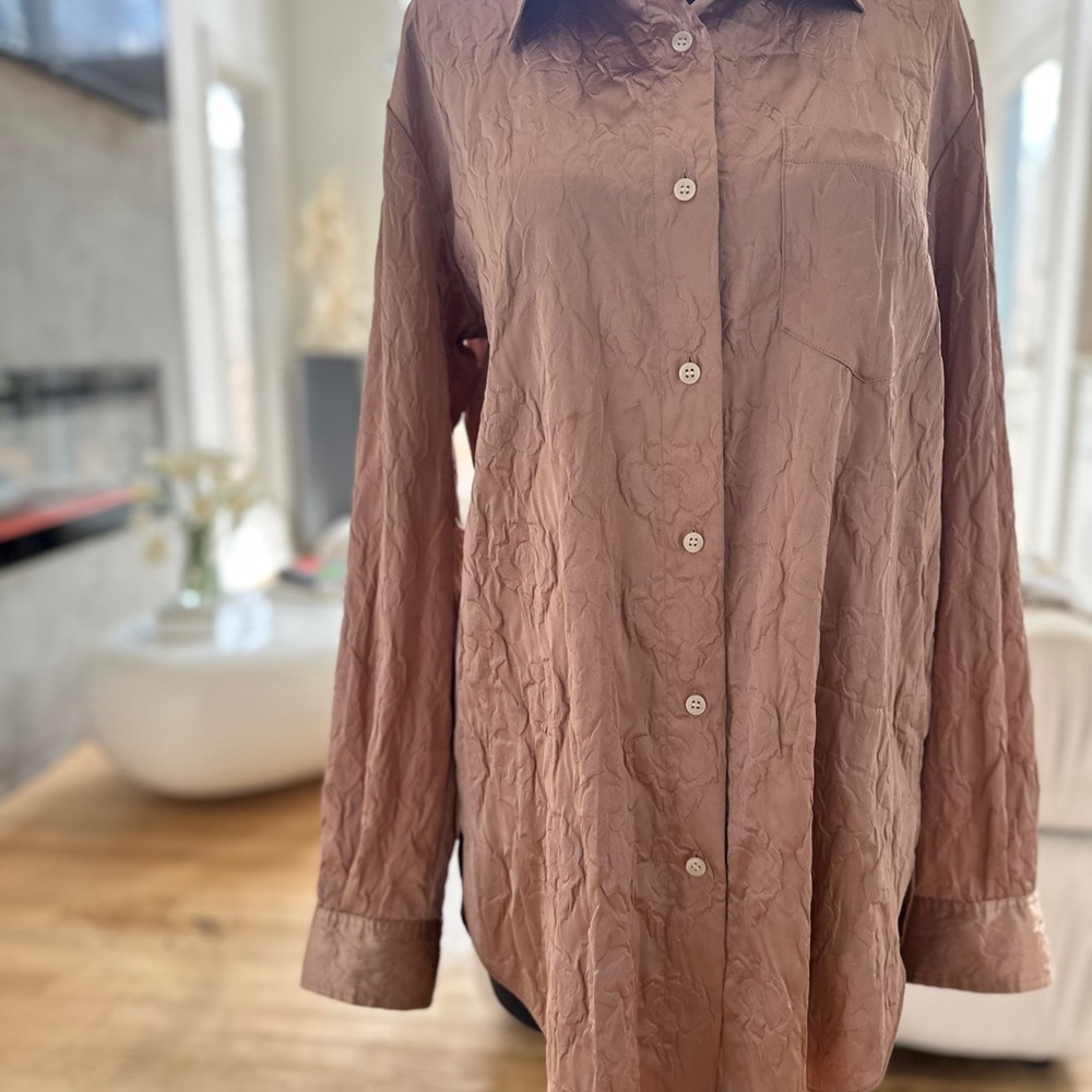 Acne Studios Floral Embossed Satin Shirt